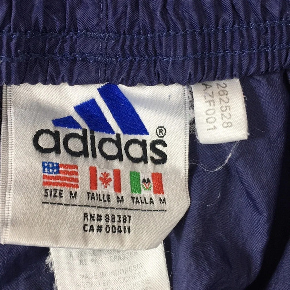Adidas Vintage Y2K Blue Jogger Track Pants 3 Striped Womens Medium Ankle Zip - Picture 9 of 10